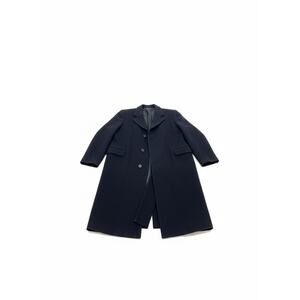 Vintage Men’s Navy Blue Baskin England Men’s Wool and Cashmere Overcoat Size 42R